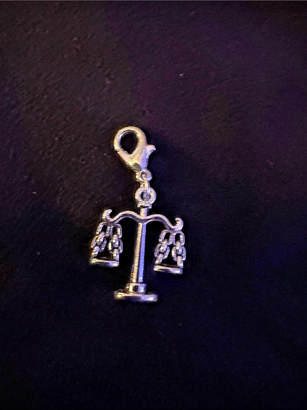 Silver Law Scales Charm